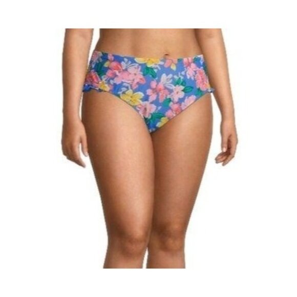 Time & Tru Womens Floral Bikini Bottom With Ruffle Detail Size 3X - Picture 3 of 9